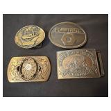 Four Decorative Belt Buckles in Various Styles