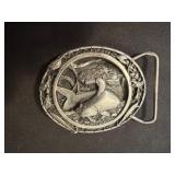 Pewter Belt Buckle with Cat Fish Design
