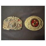 U.S. Marine Corps Belt Buckles with Eagle Globe An