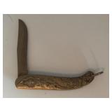 Brass Folding Knife with Ornamental Handle