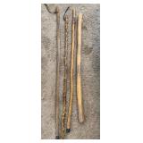 Hand-Carved Walking Sticks with Rubber Tips
