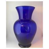 Cobalt Blue Glass Vase with Flared Rim