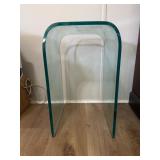 Clear Tempered Glass Waterfall End Table
