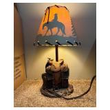 Western-Themed Table Lamp with Saddle Base