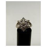 14K White Gold Gemstone Ring
