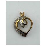10k Gold Heart Pendant with CZ