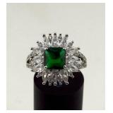 Sterling Silver Green Stone Ring
