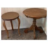 2pc Vintage Wooden Accent Tables