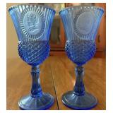 1970s Avon Fostoria Cobalt Goblets