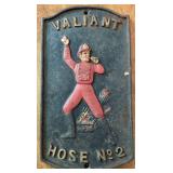 Valiant Hose No.2 Fire Cast Iron Plaque