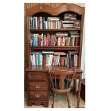 Wood Desk With Hutch and Chair