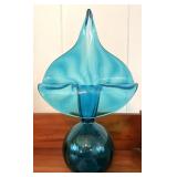 Blue Glass Jack-in-Pulpit Vase