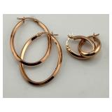 Sterling Rose Gold Hoop Earrings