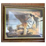 Framed Tiger Print by Linda Wacaster
