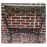 Metal Console Table With Glass Top