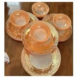 Fire-King Peach Lustre Dinnerware Set