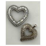 Sterling Heart-Shaped Pendant Set