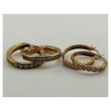 Two Pairs of 10K Gold Earrings
