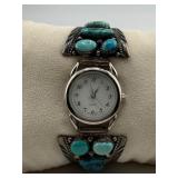 Sterling Turquoise Bracelet Watch