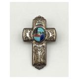 Sterling Navajo Style Cross Broach/Pendant