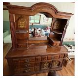 Vinateg Wooden Dresser With Mirror