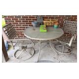 Patio Table and Swivel Chairs Set