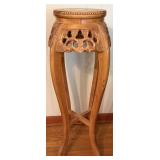 Wooden Plant Stand with Carvings