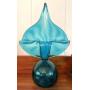 Blue Glass Jack-in-Pulpit Vase