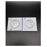 (2) 1958-D Franklin Half Dollars
