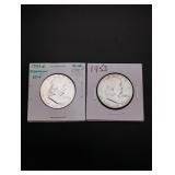 (2) 1953-D Franklin Half Dollars