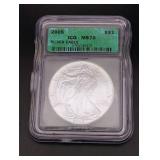 2005 Silver Eagle - Graded ICG -MS70