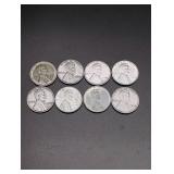 (8) 1943 Steel Wheat Pennies