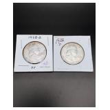 (2) 1958-D Franklin Half Dollars