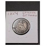 1854 Seated Liberty Silver Quarter
