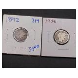 (2) Barber Silver Dimes