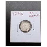 1873 Seated Liberty Silver Half Dime