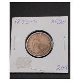 1875-S Seated Liberty Silver 20c
