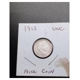1913 Barber Silver Dime