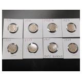 (8) Assorted Date Buffalo Nickels