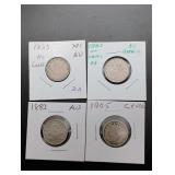 (4) Liberty Head "V" Nickels