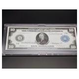 1914 - $10 Large Bill with Blue Seal, Uncirculated