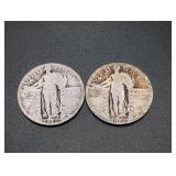 (2) Standing Liberty Quarters