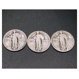 (3) Standing Liberty Quarters