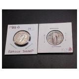 (2) Standing Liberty Quarters
