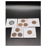 (9) Assorted Date Wheat Pennies