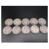 (10) Assorted Date Silver Mecury Dimes
