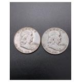 1952-P and 1952-D Franklin Silver Half Dollars
