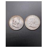 1954-P and 1954-D Franklin Silver Half Dollars