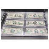 (6) $2 Bills - State Commemoratives
