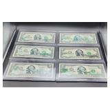 (6) $2 Bills - State Commemoratives